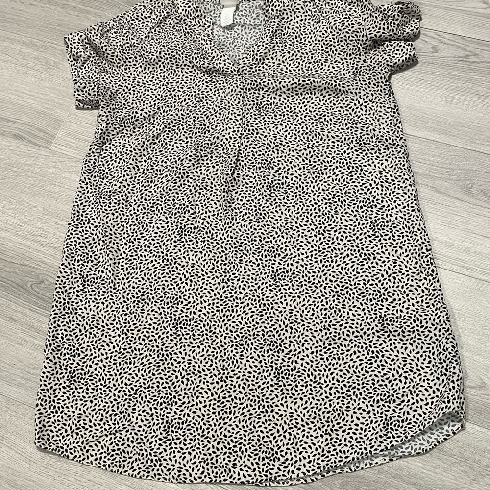 H&M Black and Tan Shirt Patterned Dress Sz 4 - Picture 1 of 9
